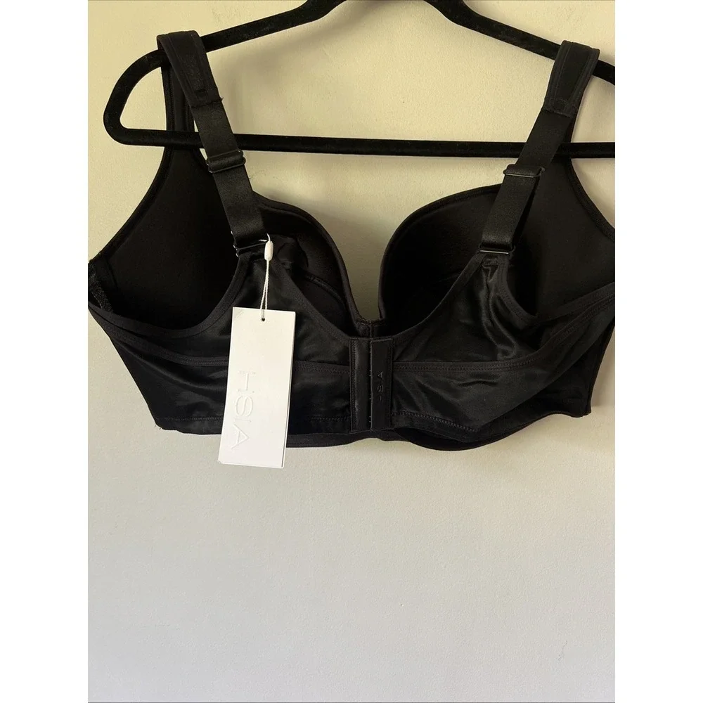 NWT HSIA Size 42G Women's Black Underwire T-Shirt Bra with Shimmer